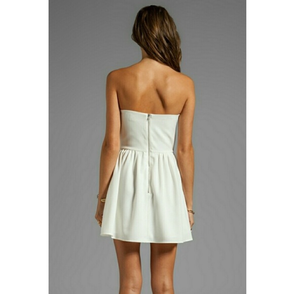 NWT Keepsake Cream Silver Beaded Embellished Sweetheart Strapless Mini Dress - Picture 8 of 10